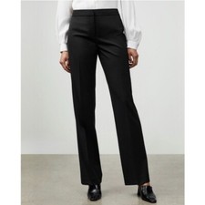 Lafayette 148 Contemporary Stretch Wool Menswear Pant Black Trouser Women's 16