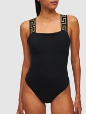 Versace Women's Greca Border One Piece Black Swimsuit Versace sz 2 US S IT 40
