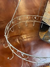 Kräuterkrone D: 55 cm Landhaus zink/weiß Hängekrone Deckenkrone Metall grau NEU