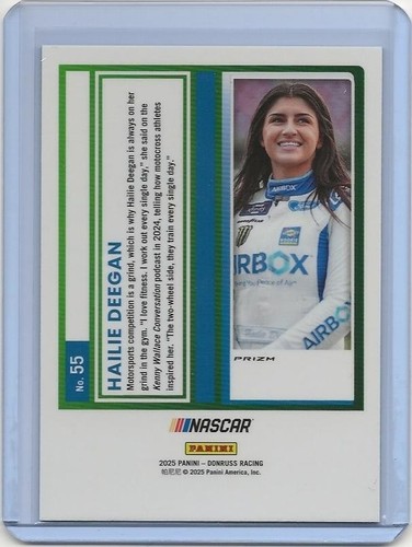 2025 Hailie Deegan Panini Donruss Optic Blue Velocity Racing NASCAR #55 - Picture 2 of 2