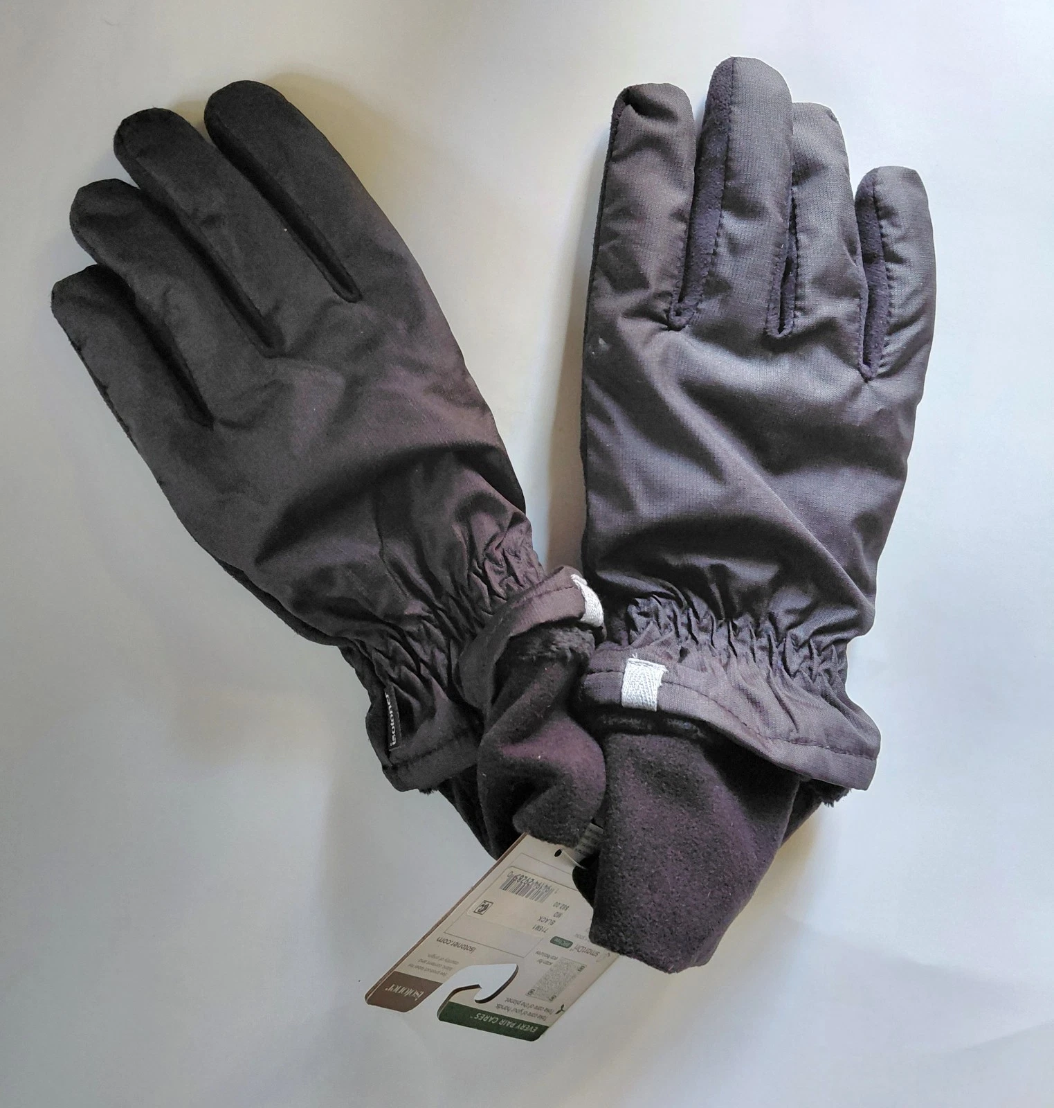 Isotoner Signature Men's Touchscreen Water Repellant Ripstop Gloves Medium Black