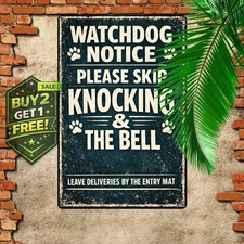 tin metal sign please not knock ring doorbell