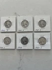 Washington Silver Quarters 1946-1950 Denver San Francisco Mints Lot of 6 Coins