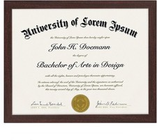 Americanflat 8.5x11 Diploma Frame with Shatter-Resistant 8.5X11, Mahogany