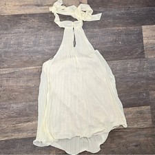 NWT SHEIN cream halter style chiffon shift dress size large L B134