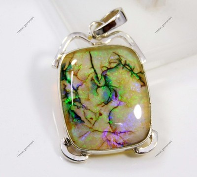 925 Sterling Silber Anhänger 34 Kt Feuer Monarch Opal schöner Anhänger Edelstein