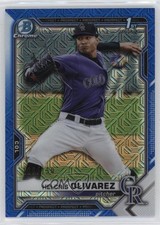 2021 Bowman Chrome Prospects Mega Box Blue Mojo Refractor Helcris Olivarez 0ix5