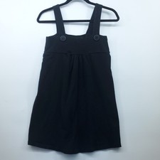 525 America Womens Knit School Girl Mini Dress Buttons Black Small