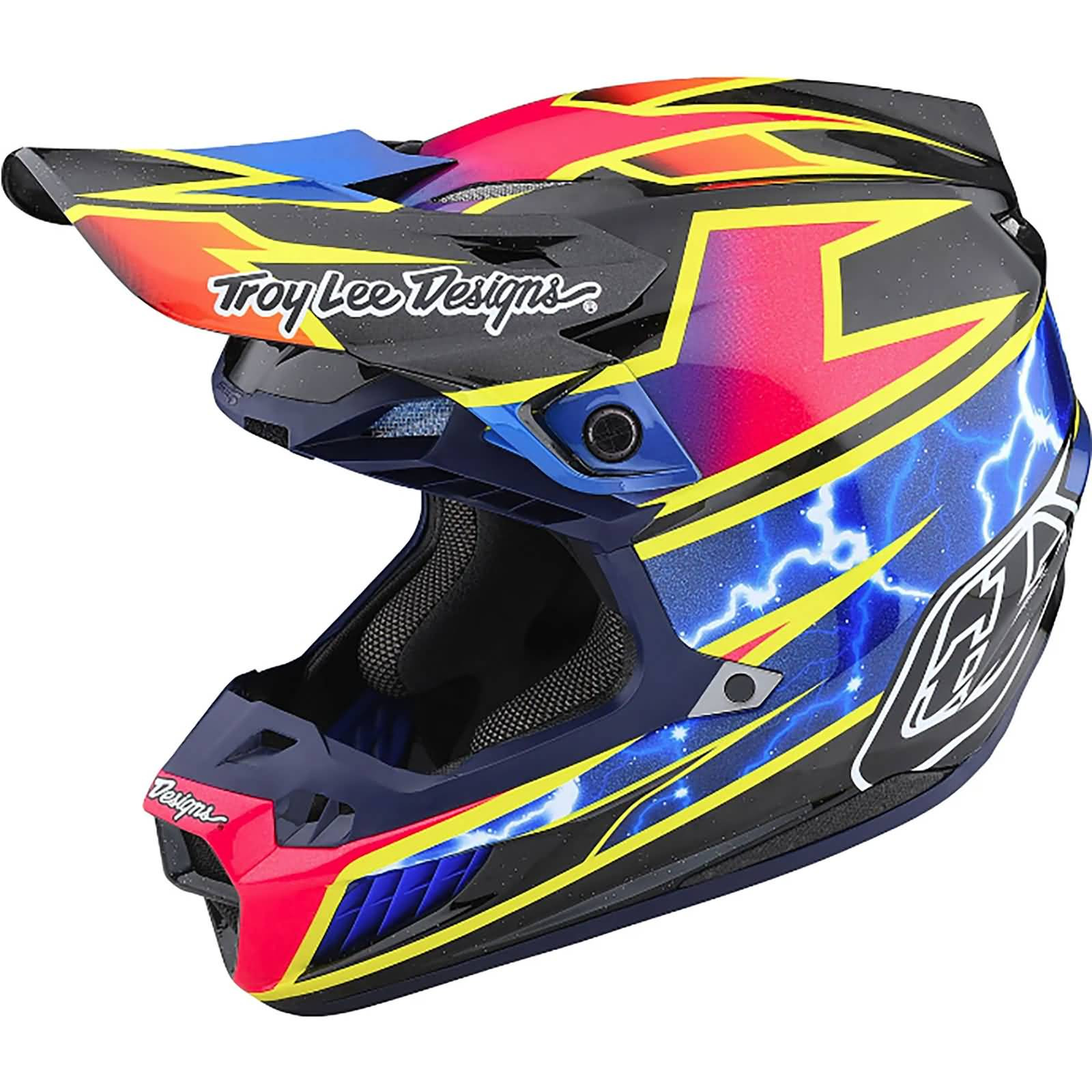 Troy Lee Adult's SE5 Carbon Motorcycle Helmet Lightning Blac