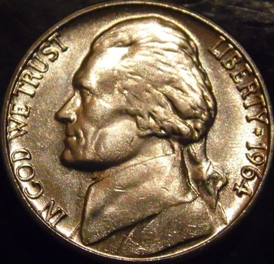 1964-D Jefferson Nickel Choice/Gem BU Almost Full Steps Uncirculated