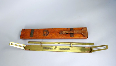 A&A Parallel Lineal Peildiopter mit Schubholz Navigation aus nautischer Sammlung