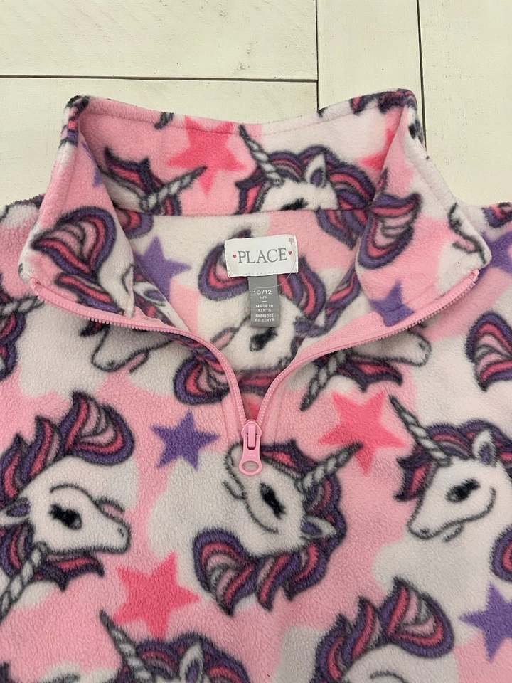 Pony/Unicorn Pink Fleece/Sweatshirt Girls 10/12 (L)/Halloween Costume &FREE GIFT - Image 2 of 4