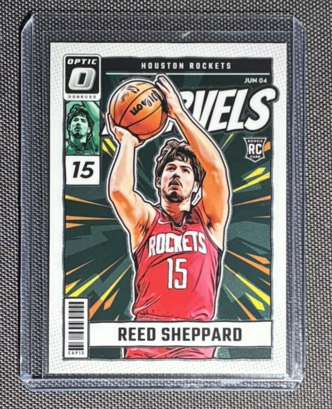2024-25 Panini Optic - Reed Sheppard RC Net Marvels #4 Rockets