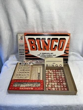 Vintage BINGO Milton Bradley Co 1939 Embossed Wood 99% Complete