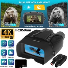 8X Digital Zoom Binoculars 32G Night Vision 4K 40MP CAM 600M for Hunting Camping