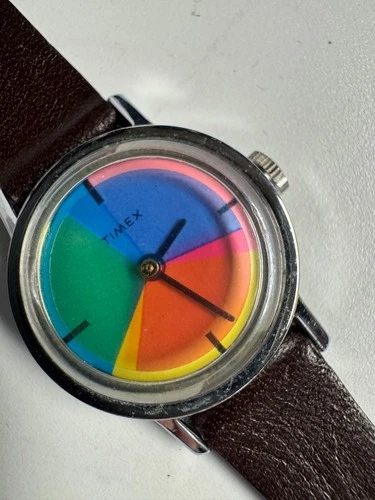Timex Vintage Colorflix 1977 Pakter/Krauss 25MM Ladies Wind Up Watch Runs Good