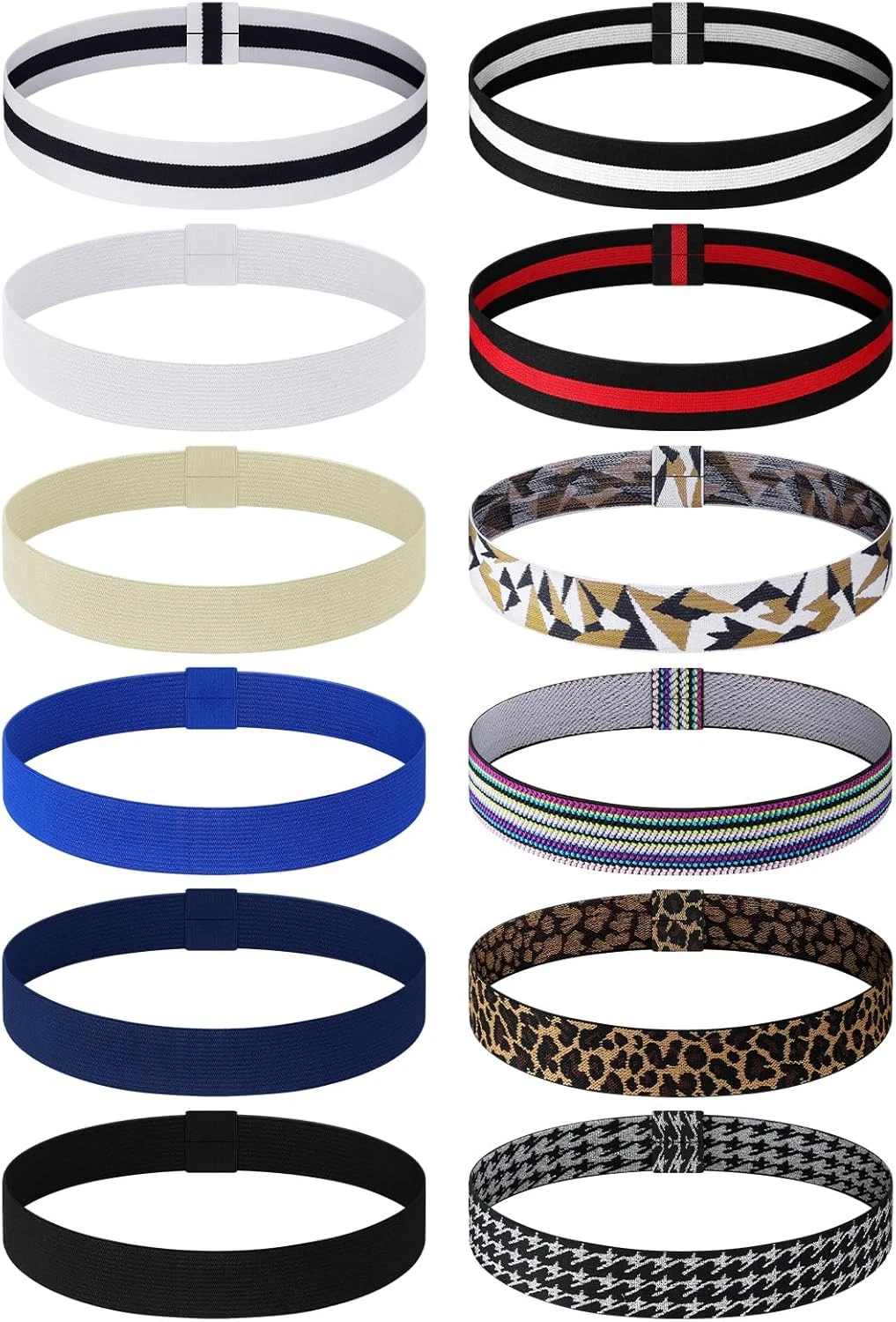 12pcs Stretchable Hat Band Ribbons for Panama Western Cowboy Straw Hats