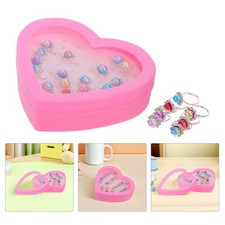 1Set Little Girl Rhinestone Rings, Adjustable Kids Play Rings in Box,