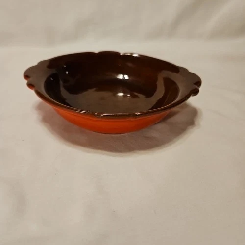 Vintage Frankoma  Pottery #40B Small Bowl, Brown Satin Glaze