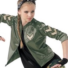 WEISSMAN Dance hip hop Costume ARMED FORCES10511 Green sequin jacket-LC