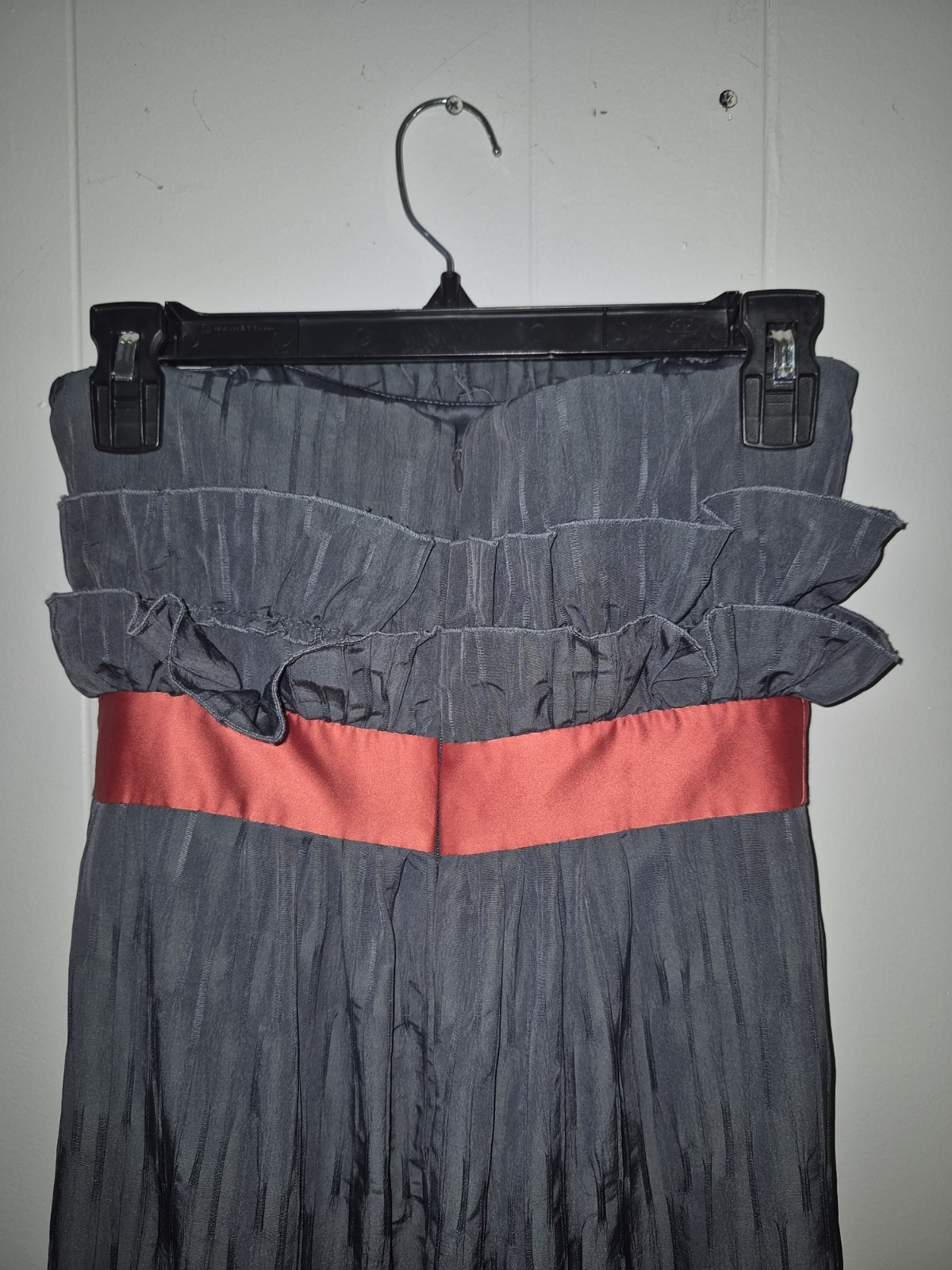 BCBGeneration Navy Ruffled Strapless Long Dress S… - image 5