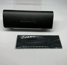 Burberry Black Leather Eyeglasses Sunglasses Hard Case with Cleaning Cloth