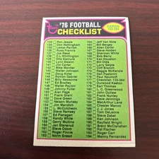 1976 Topps Football Checklist #177 Unmarked
