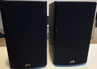 Polk T15 Regallautsprecher schwarz verkabelt Bananenbuchse Holz