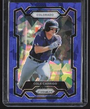 2024 Panini Prizm #198 Cole Carrigg Blue Ice Prizms Colorado Rockies