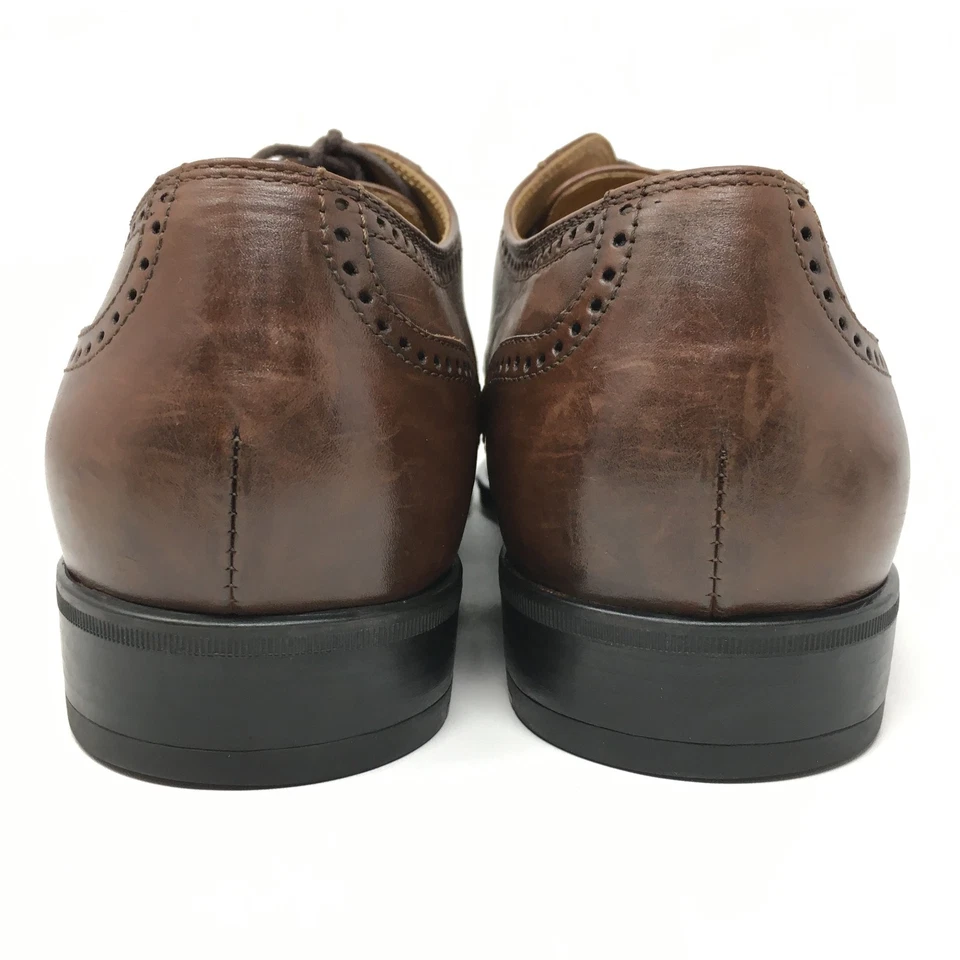Zapatos de vestir John W Nordstrom Oxfords para hombre talla 10 cuero marrón puntera Italia Foto 3 de 4