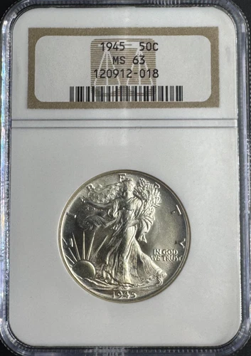 1945 Walking Liberty Half Dollar – NGC MS63 – WWII Era Silver
