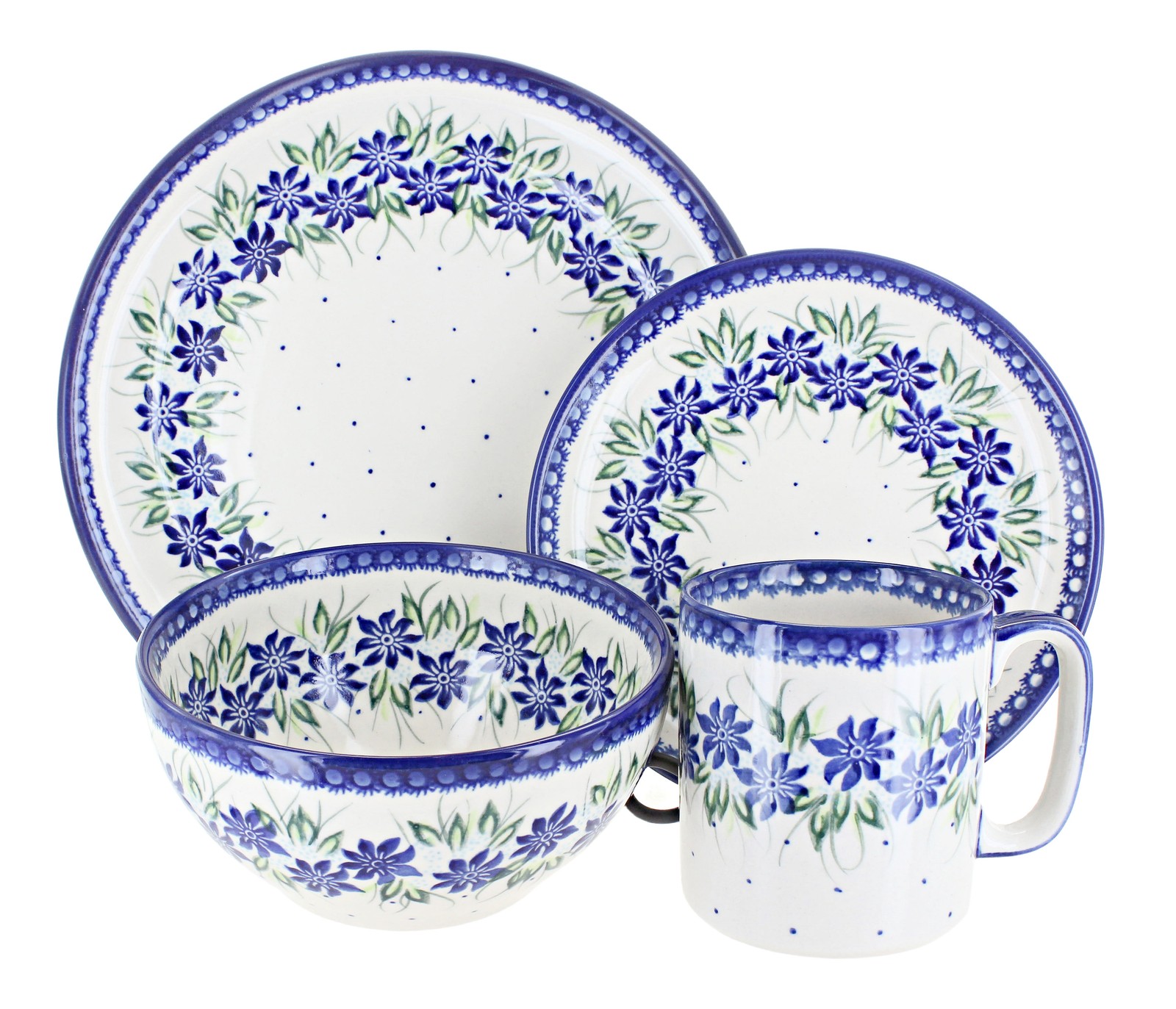 Blue Rose Polish Pottery Sierra 16 Piece Dinner Set