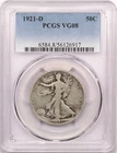 1921-D Walking Liberty Half Dollar 50C, PCGS VG08, Very Good