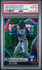 2024 Bowman's Best Sebastian Walcott Green Refractor/99🔥PSA 10🔥BOOK END🔥POP 3