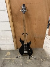 STAGG  black gothic style Bass Guitar Used Requires New Nut