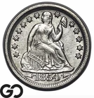 1854 Seated Liberty Dime, Arrows, Flashy Choice AU++/Unc Tougher Date Type Coin