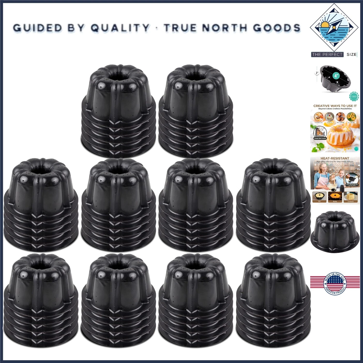 Innovative 50-Pack Non-Stick Bakeable Mini Flan Molds - Perfect for Desserts