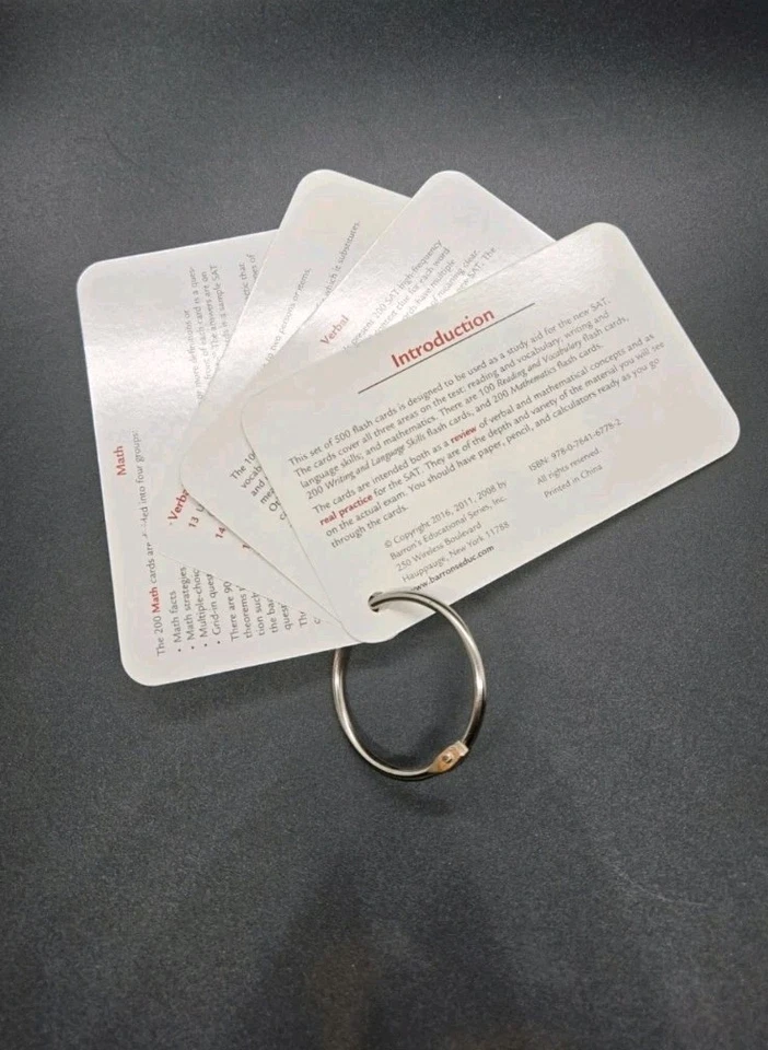 Barron’s SAT Flashcard Rings 2" Diameter Replacement Set Lot of 2 - Image 4 of 4