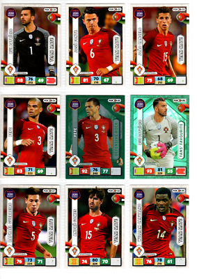 PORTUGAL TEAM CARDS 18/18 FULL SET! - PANINI FIFA WC 2018