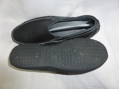 ZAPATO MOCASÍN CROCS HOMBRE CUERO NEGRO SIN CORDONES TALLA UK 9 EU 43 US 10 EN MUY BUENA CONDICIÓN - Imagen 16 de 24