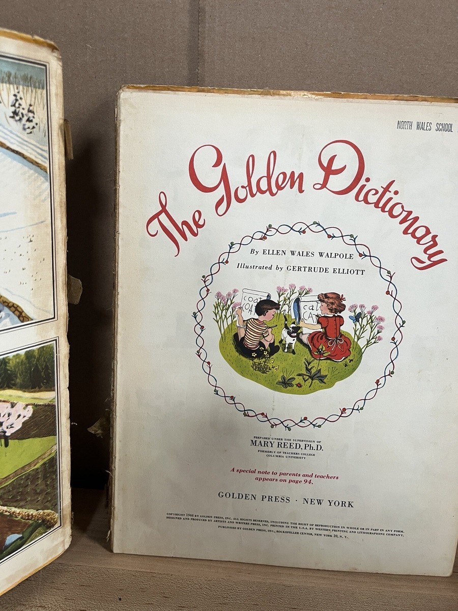 VINTAGE 1944 The Golden Dictionary Giant Golden Book~1030 Words