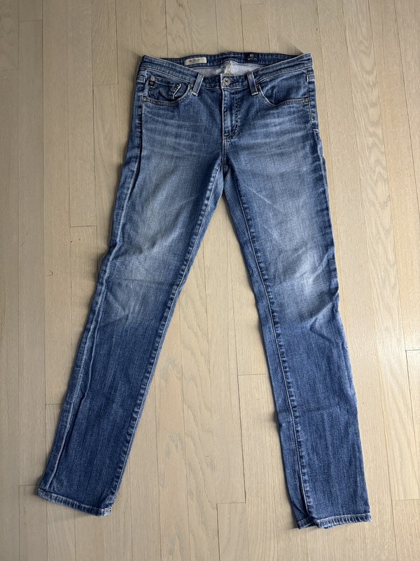 AG Adriano Goldschmied Jeans Womens 29 Stevie Blue Slim Straight Stretch Denim