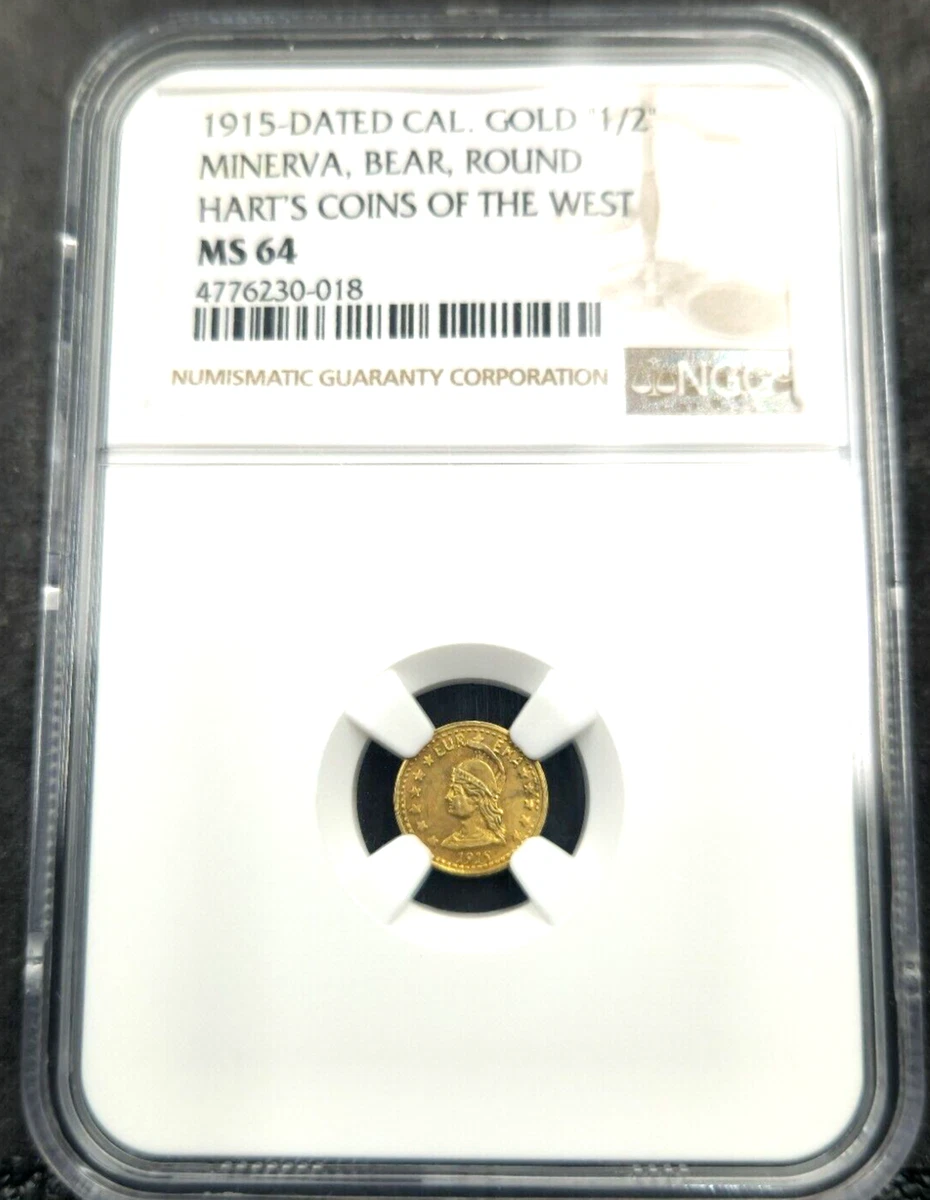 1915 NGC MS-64 GOLD 1/2 MINERVA CALIFORNIA GOLD #919 | eBay