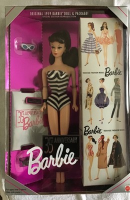 original 1959 barbie doll and package 35th anniversary