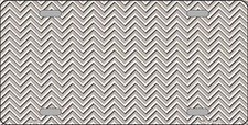 Tan White Chevron Metal Novelty License Plate Tag Lp2689