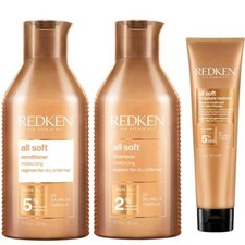 Redken All Soft Shampoo  + Conditioner je 300ml + Treatment 150ml = 750ml-SET