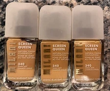 3 Pack Milani Screen Queen Natural Finish Foundation #340 Warm Buff 1 FL. Oz