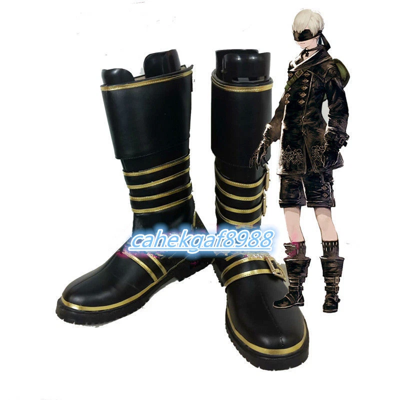 new Anime NieR Automata 9s Black Boots Cosplay Shoe Custom Made