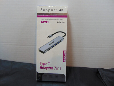 7-IN-1 USB-C TO 4K HDTV+SD/TF + USB3.0 + PD Adapter for PHONES & TABLETS