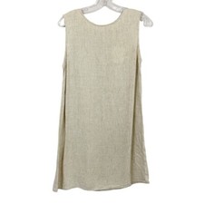Altar'd State NEW Oatmeal Linen Blend Shift Dress Button Back - Size Medium